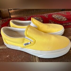 Vans Yellow Slip-On Shoes | Unisex | Men’s 4 / Women’s 5.5